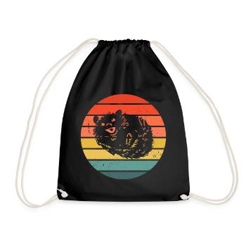 Hedgie Retro Sunset Hérisson - Sac de sport léger - noir - Devant