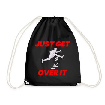 Hurdles Hurdling Hurdler Running Runner Athletes - Drawstring Bag - black - Front