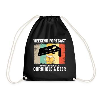 Cornhole Drinking Bean Bag Toss Jeu de pelouse en plein air - Sac de sport léger - noir - Devant