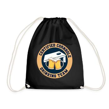 Cornhole Drinking Bean Bag Toss Jeu de pelouse en plein air - Sac de sport léger - noir - Devant