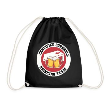 Cornhole Drinking Bean Bag Toss Jeu de pelouse en plein air - Sac de sport léger - noir - Devant