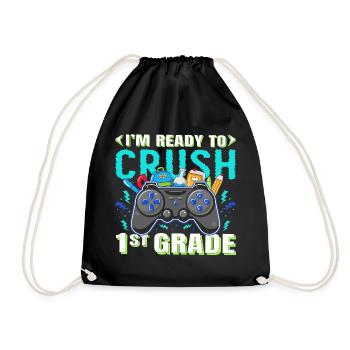 I'M Ready To Crush 1st Grade Rainbow Girls Boys - Drawstring Bag - black - Front