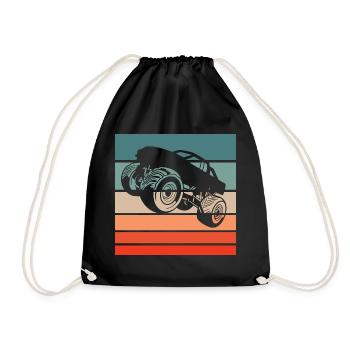 Monster Truck Retro Style Vintage - Drawstring Bag - black - Front