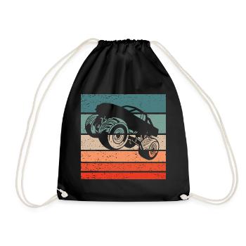Monster Truck Retro Style Vintage - Drawstring Bag - black - Front