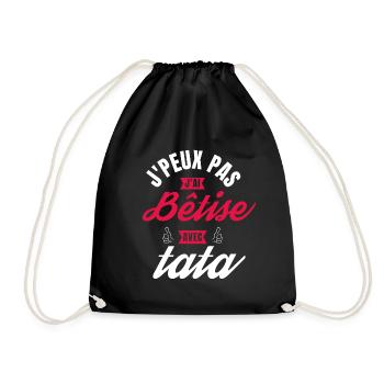 J'peux pas J'Ai Bêtise avec Tata cadeau filleul - Sac de sport léger - noir - Devant