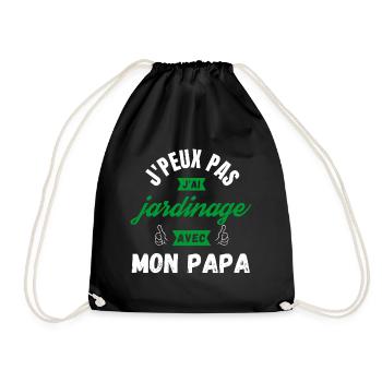 j peux pas j ai jardinage avec mon papa - Sac de sport léger - noir - Devant