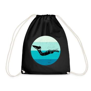 Finswimming Swimming Swimmer Swim Water sport - Drawstring Bag - black - Front