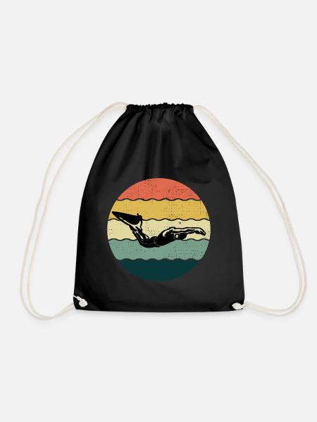 Finswimming Swimming Swimmer Swim Water sport - Drawstring Bag - black