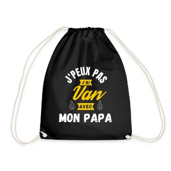 j peux pas j ai van avec mon papa - Sac de sport léger - noir - Devant