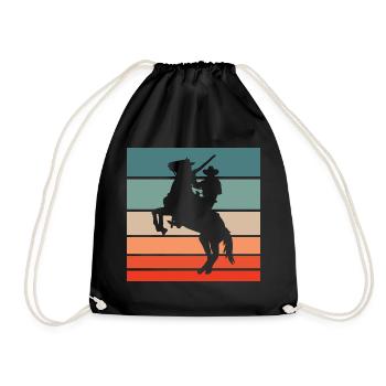 Cowboy Horse Pesade Retro Style Vintage - Drawstring Bag - black - Front