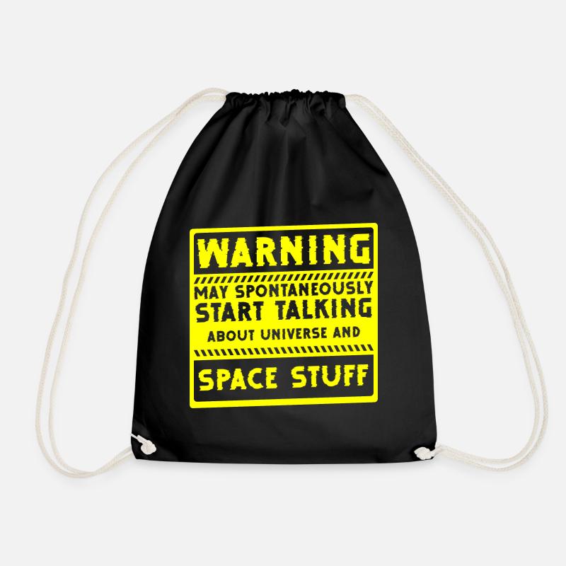 stars planet moon earth - Drawstring Bag - black