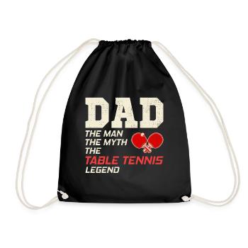 Tischtennisplatte Tischtennis Spieler Papa Vatertag - Turnbeutel - Schwarz - Vorne