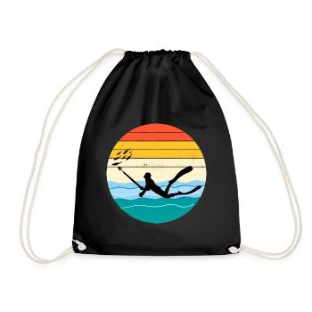Speerfischen Speerfischen Vintage Retro - Turnbeutel - Schwarz - Vorne