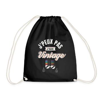 Ich kann nicht ich bin Vintage - Turnbeutel - Schwarz - Vorne