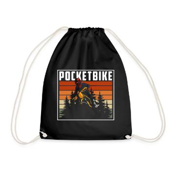 Pocketbike Biker Two-wheeler Mud - Drawstring Bag - black - Front