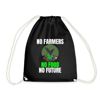NO FARMERS NO FOOD NO FUTURE - Drawstring Bag - black - Front