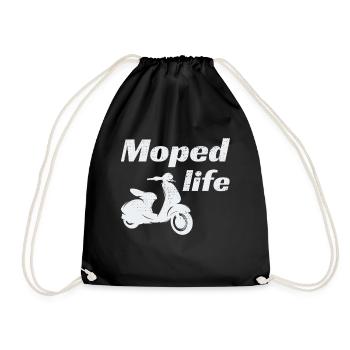 Roller Fahrer Scootering Motorrad Moped Bike - Turnbeutel - Schwarz - Vorne