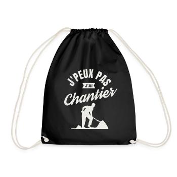 J'peux pas j'ai chantier - Sac de sport léger - noir - Devant