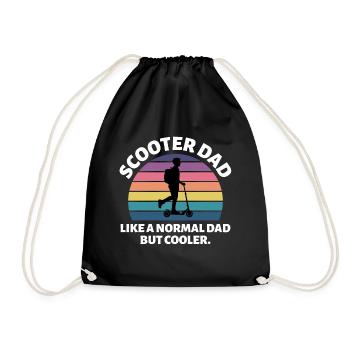 Electric Scooter Dad Driver E-Scooter Fathers day - Drawstring Bag - black - Front