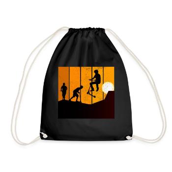 Stunt Scooter Freestyle Scootering Riding Sunset - Drawstring Bag - black - Front