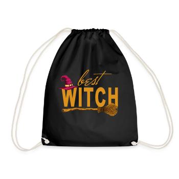 Halloween Hexenbesen - Best Witch - Turnbeutel - Schwarz - Vorne
