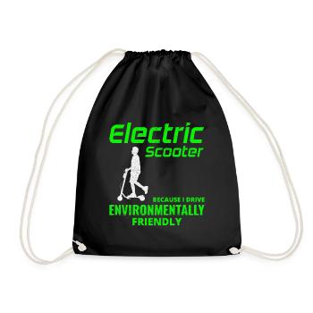 Elektroroller Fahrer Motorisierter E-Scooter - Turnbeutel - Schwarz - Vorne