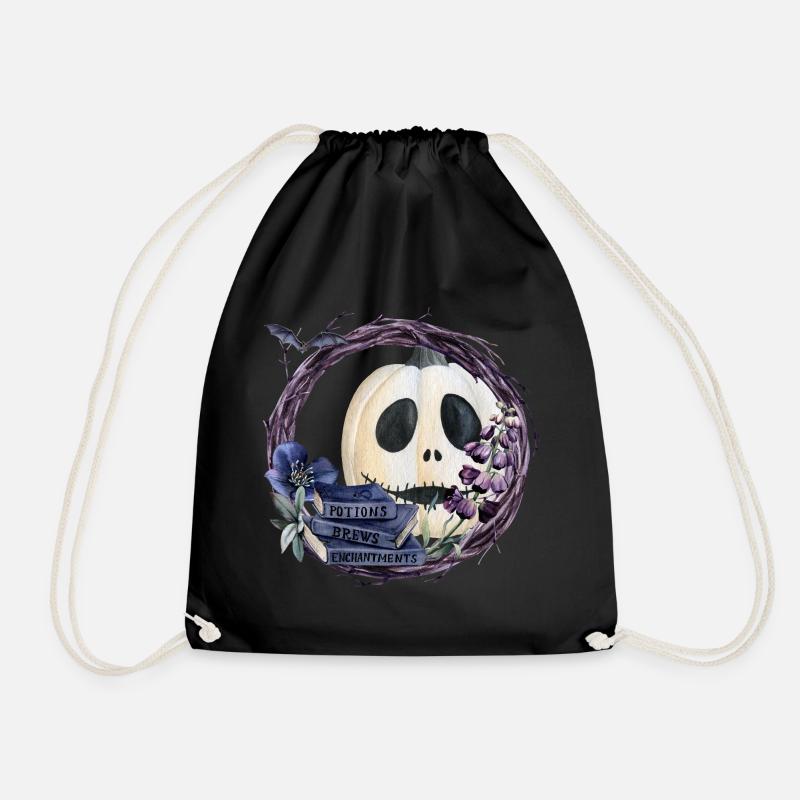 Halloween Pumpkin - Drawstring Bag - black