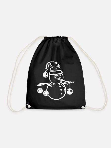 santa Grafik icon Schneemann Weihnachtsmann Xmas - Turnbeutel - Schwarz