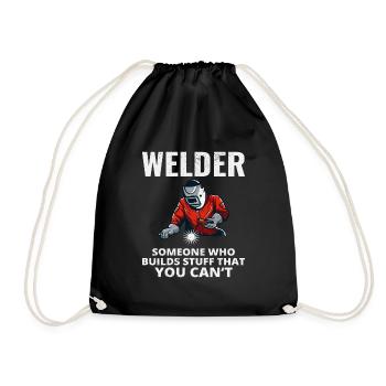 Welding Welder Metal Construction Ironworker - Drawstring Bag - black - Front