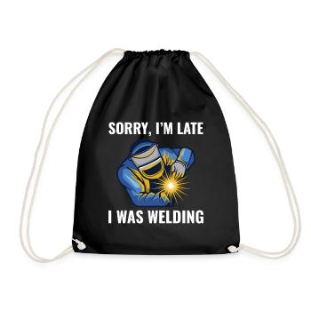 Welding Welder Metal Construction Ironworker - Drawstring Bag - black - Front