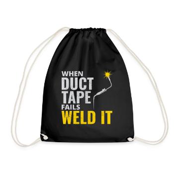 Welding Welder Metal Construction Ironworker - Drawstring Bag - black - Front