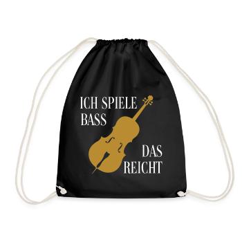 Ich spiele Kontrabass - das ist genug - Turnbeutel - Schwarz - Vorne
