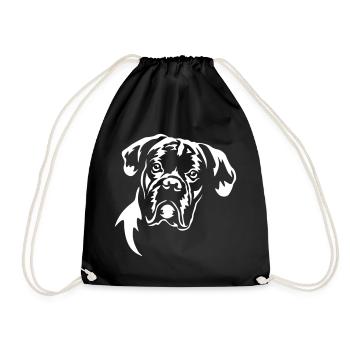 Boxer Kopf "Black Edition" - Turnbeutel - Schwarz - Vorne