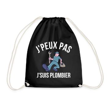 plombier, je suis plombier, plomberie - Sac de sport léger - noir - Devant