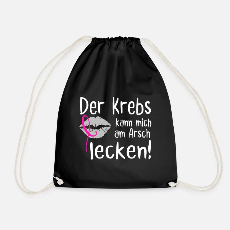 Der Krebs kann mich am Arsch lecken - Turnbeutel - Schwarz
