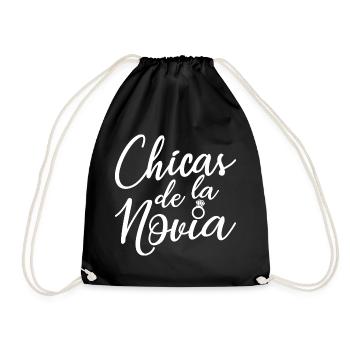 Chicas de la Novia Bridesmaid Team Bride Wedding - Drawstring Bag - black - Front