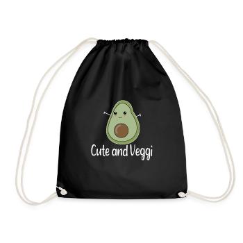 Avocat mignon et végétarien - Sac de sport léger - noir - Devant