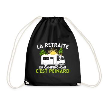 Camping car retraite Cadeau Humour - Sac de sport léger - noir - Devant