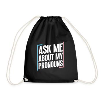 Trans Transgender Transsexual Pride - Drawstring Bag - black - Front