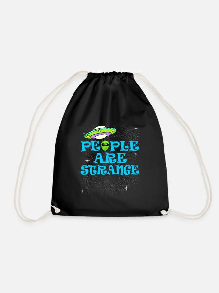 People Are Strange T-shirt Design Aliens Peculiar - Turnbeutel - Schwarz