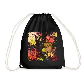Tour Eiffel Paris avec l’amour de la France et de la - Sac de sport léger - noir - Devant
