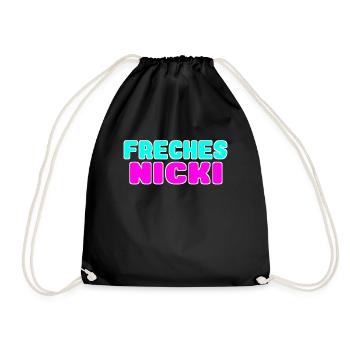 freches nicki neon Farben - Turnbeutel - Schwarz - Vorne