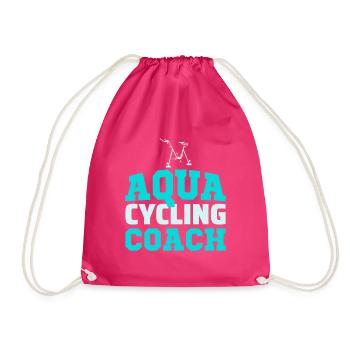 Aqua Cycling Swimming Pool Fitness Training Coach - Drawstring Bag - fuchsia - Front
