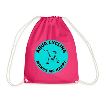 Aqua Cycling Swimming Pool Fitness Training Coach - Drawstring Bag - fuchsia - Front
