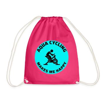 Aqua Cycling Swimming Pool Fitness Training Coach - Drawstring Bag - fuchsia - Front