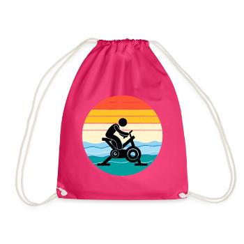 Aqua Cycling Swimming Pool Fitness Training - Drawstring Bag - fuchsia - Front
