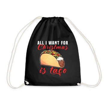 Tout ce que je veux pour Noël, c’est des tacos - Sac de sport léger - noir - Devant