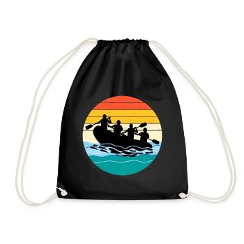 Vintage Retro Rafting Team Raft White Water Rafter - Sac de sport léger - noir - Devant