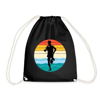 Deep Water Aqua jogging Pool Running Fitness - Drawstring Bag - black - Front