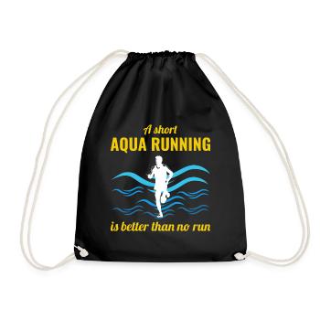 Deep Water Aqua jogging Pool Running Fitness - Drawstring Bag - black - Front